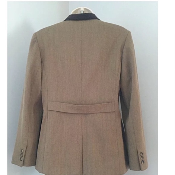 LOFT Wool Blend Taupe w/ Brown Velvet Collar - Picture 2 of 8